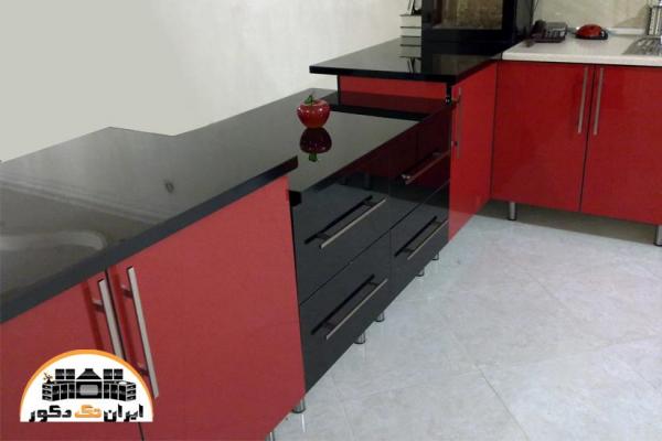 نمونه آشپزخانه و کابینت ساخته شده با ام دی اف براق (هایگلاس) ترکیه